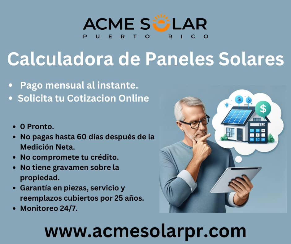 Calculadora De Sistemas PPA - ACME Solar Puerto Rico